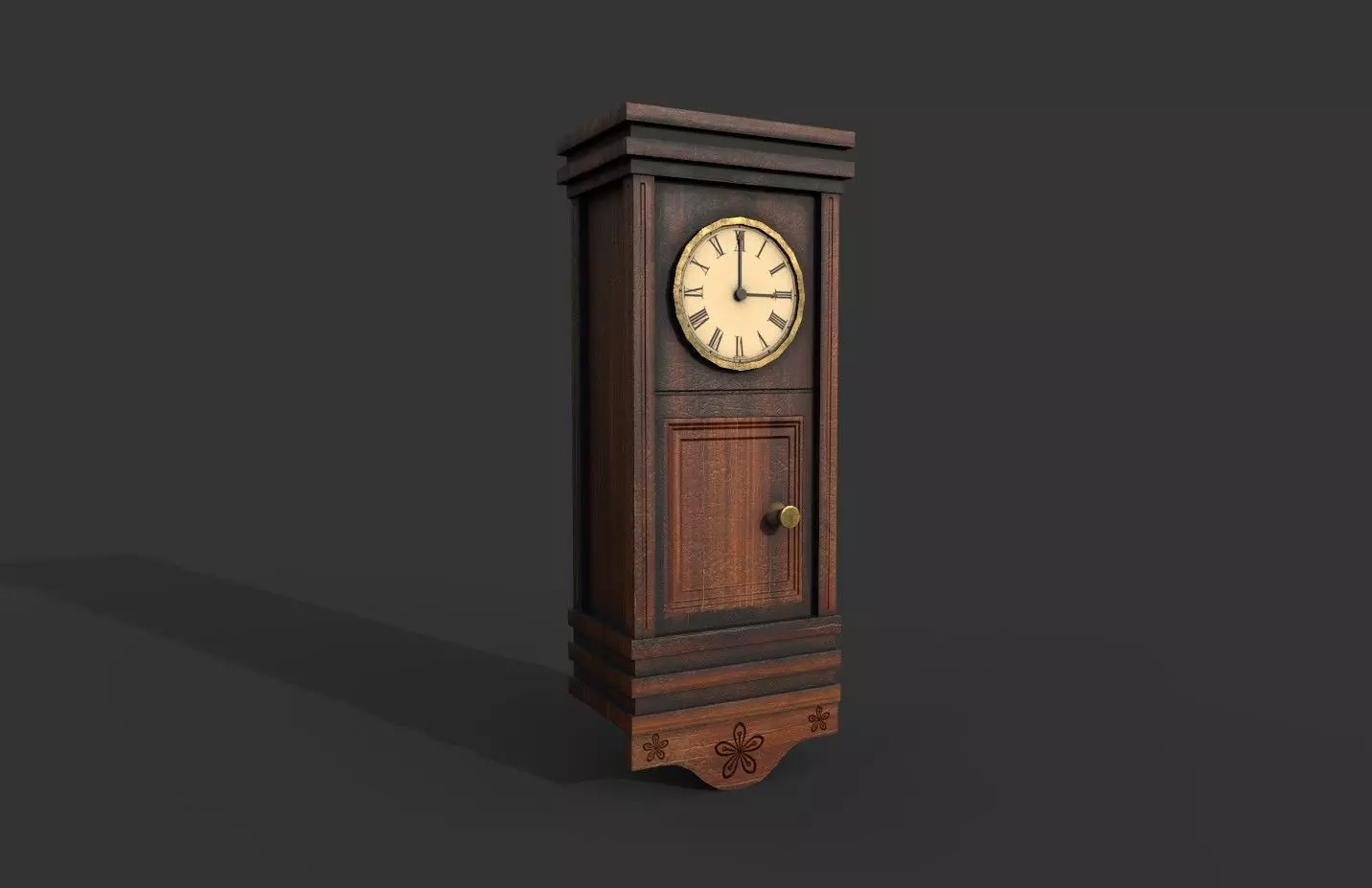 Old Clock Low-poly 3D model_0