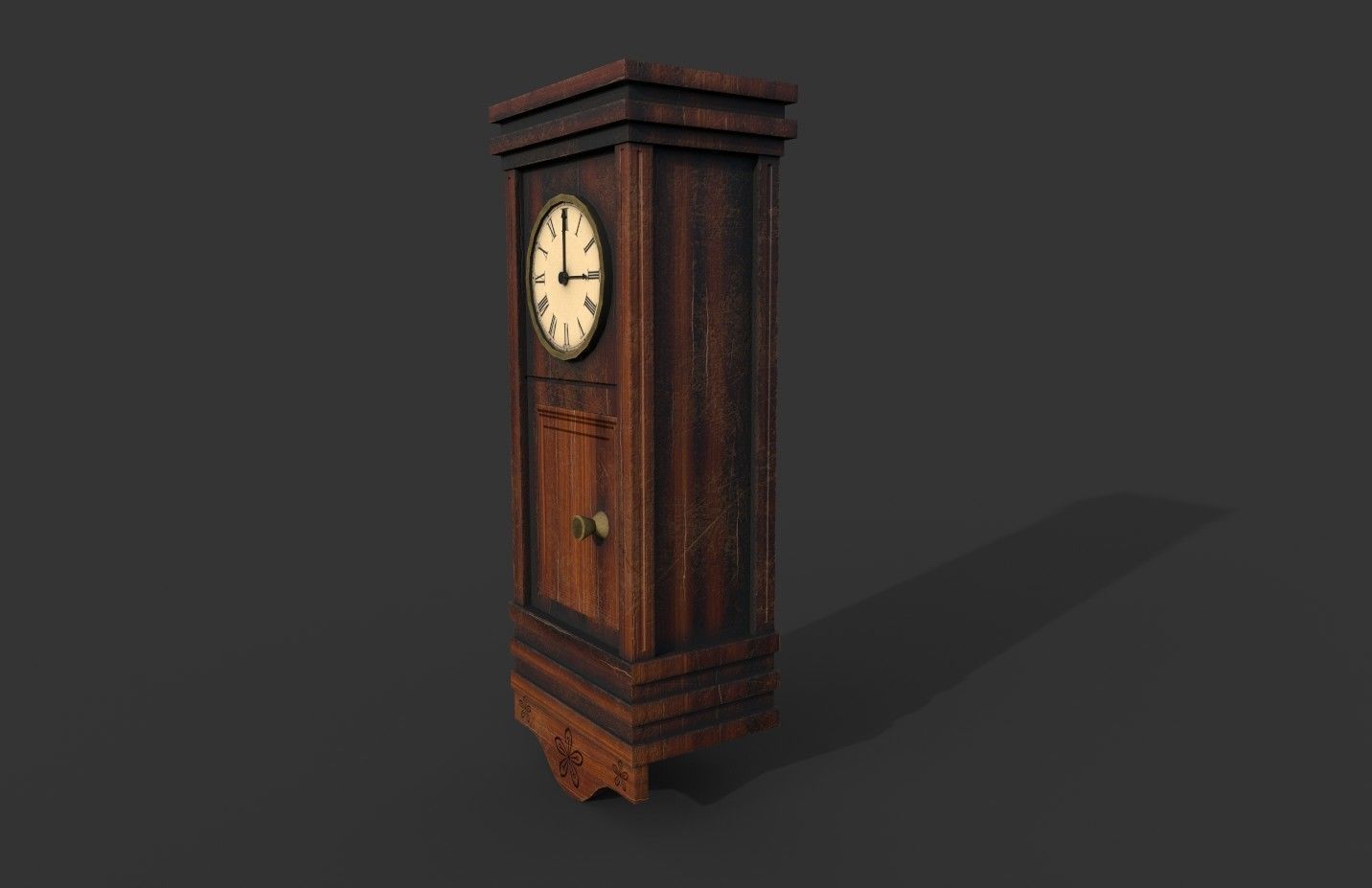 Old Clock Low-poly 3D model_2