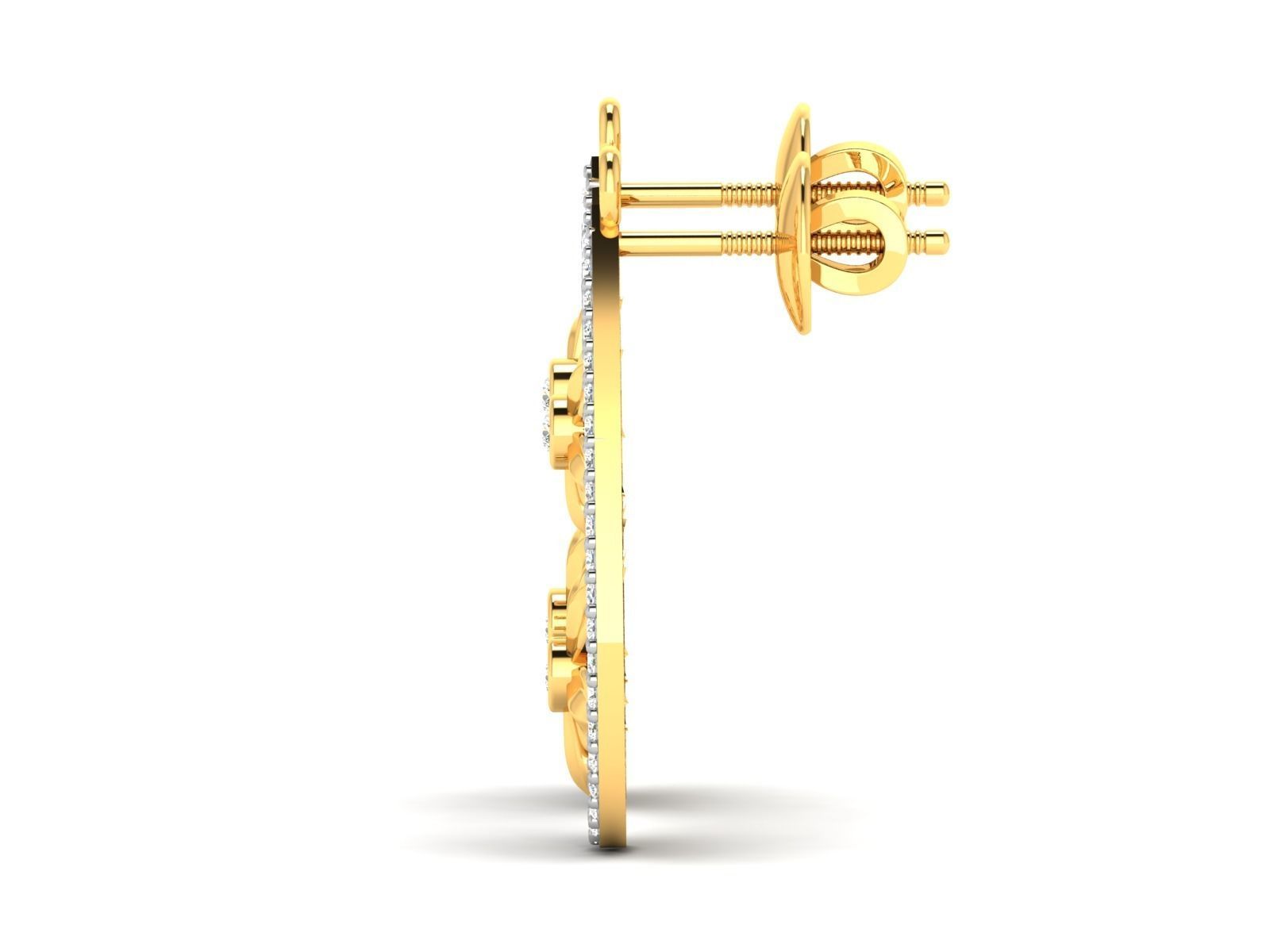 Earrings-2742 gold earring with diamonds 3D print model_5
