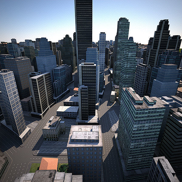 LowPoly City Textured Low-poly 3D model_1