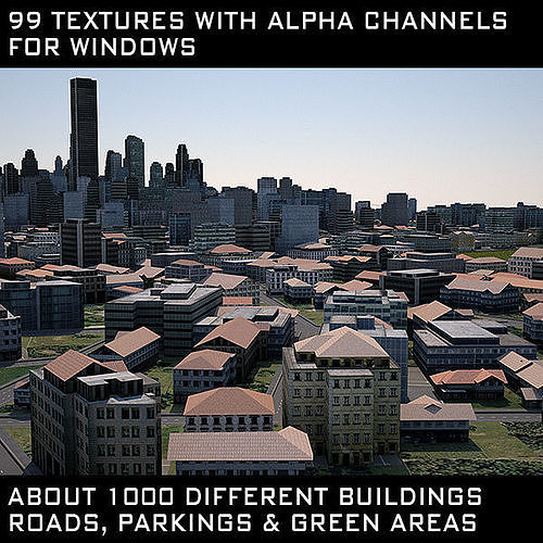 LowPoly City Textured Low-poly 3D model 3