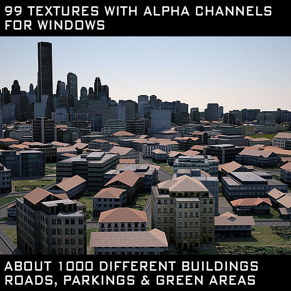 LowPoly City Textured Low-poly 3D model_2