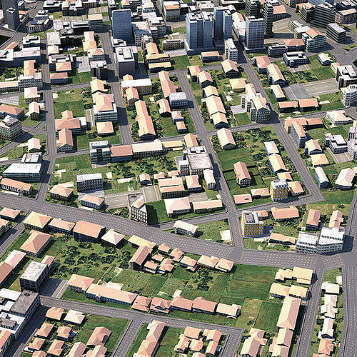 LowPoly City Textured Low-poly 3D model 6