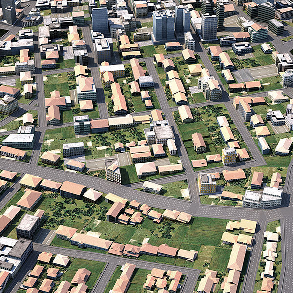 LowPoly City Textured Low-poly 3D model_5