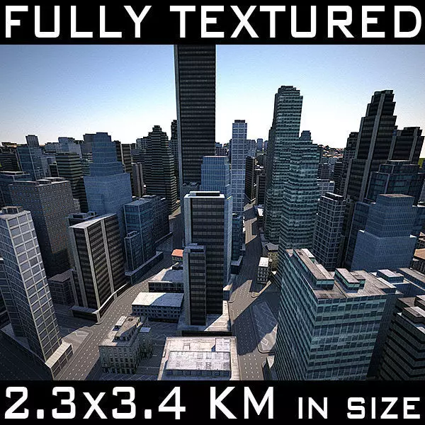 LowPoly City Textured Low-poly 3D model_0