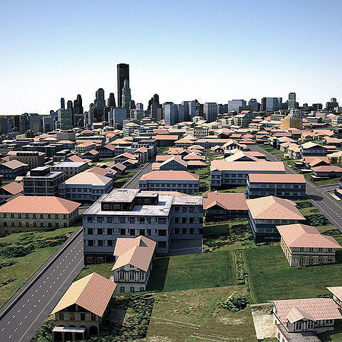 LowPoly City Textured Low-poly 3D model 5