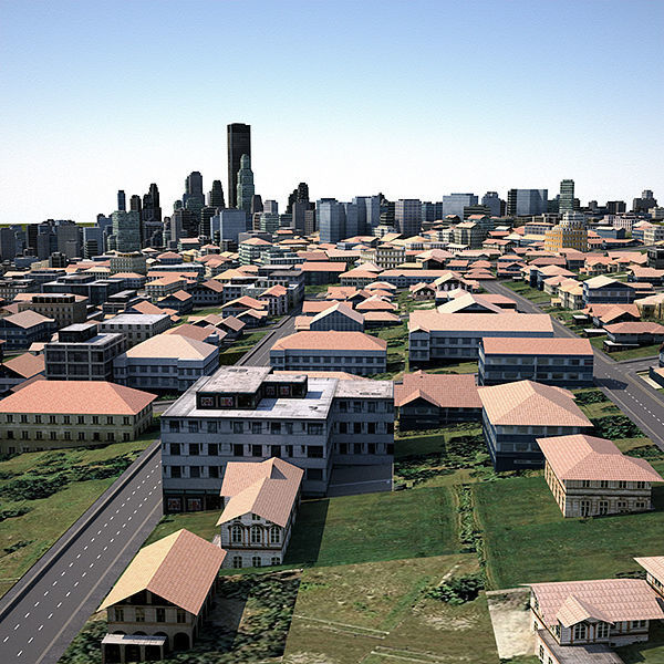 LowPoly City Textured Low-poly 3D model_4