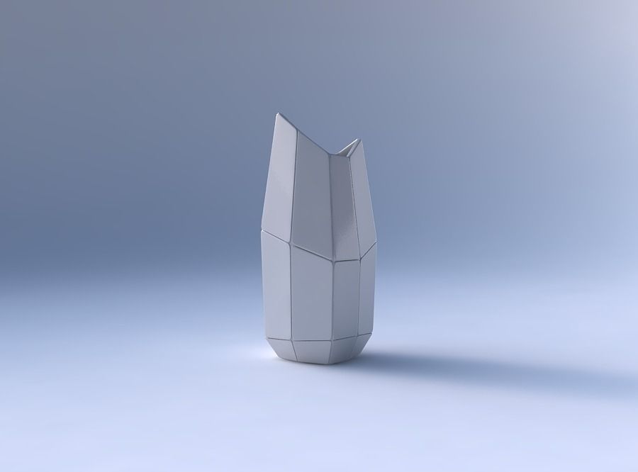 Vase double arc rectangle with huge plates 3D print model_4