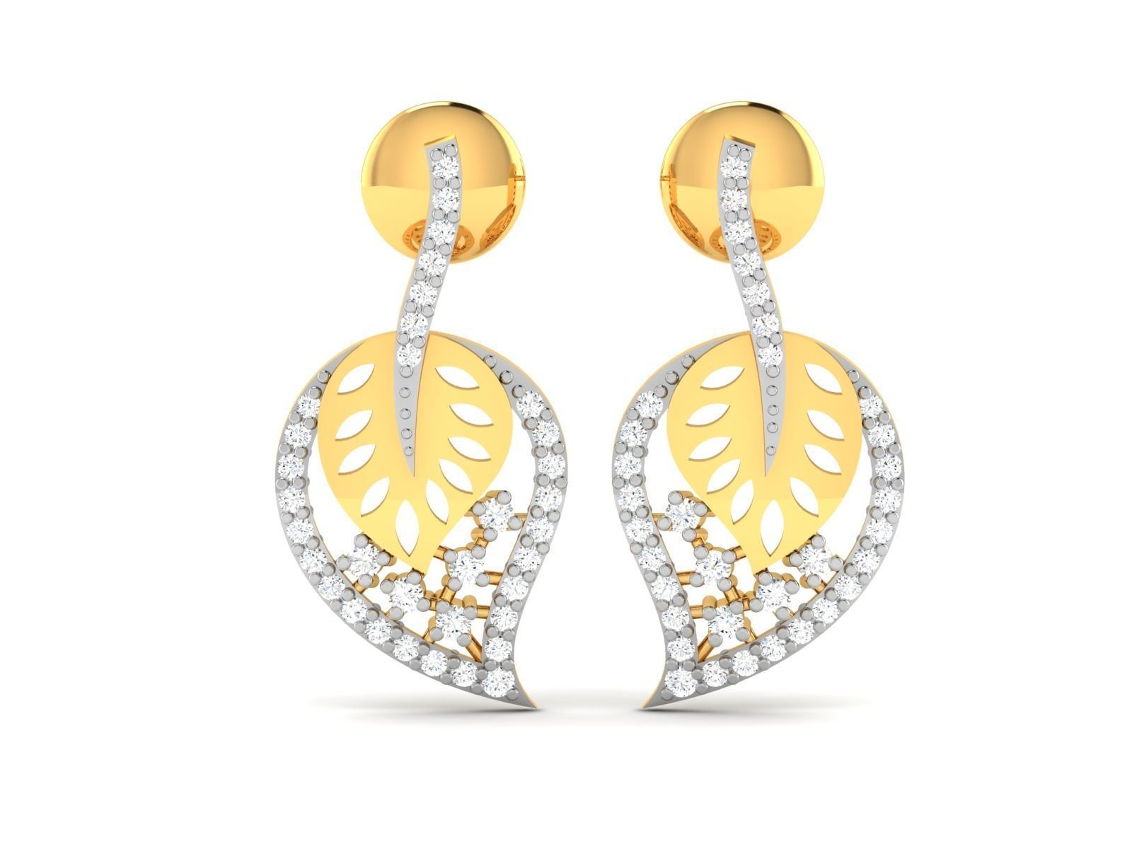Earrings-2728 diamond earring gold 3D print model_5
