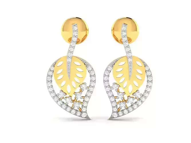 Earrings-2728 diamond earring gold 3D print model