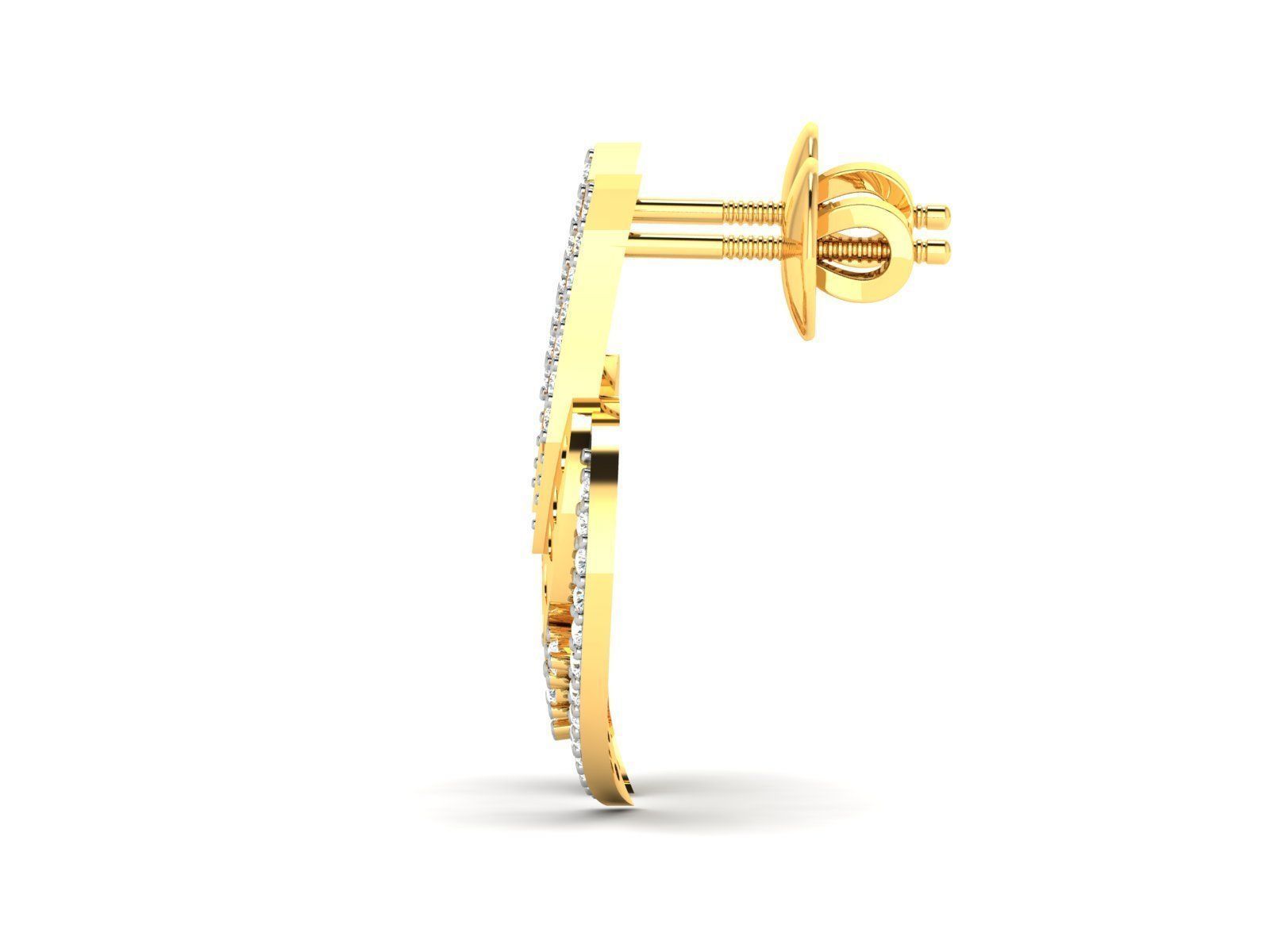 Earrings-2728 diamond earring gold 3D print model_6