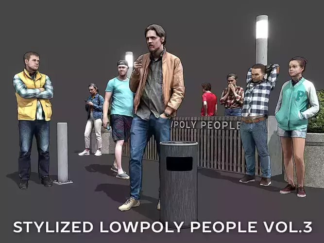 Stylized Lowpoly People Casual Pack Volume 3 Low-poly 3D model