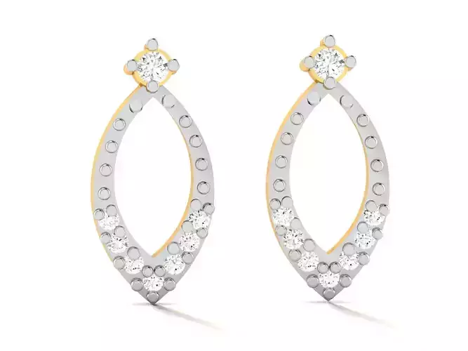 Earrings-3036 gold ring with diamonds