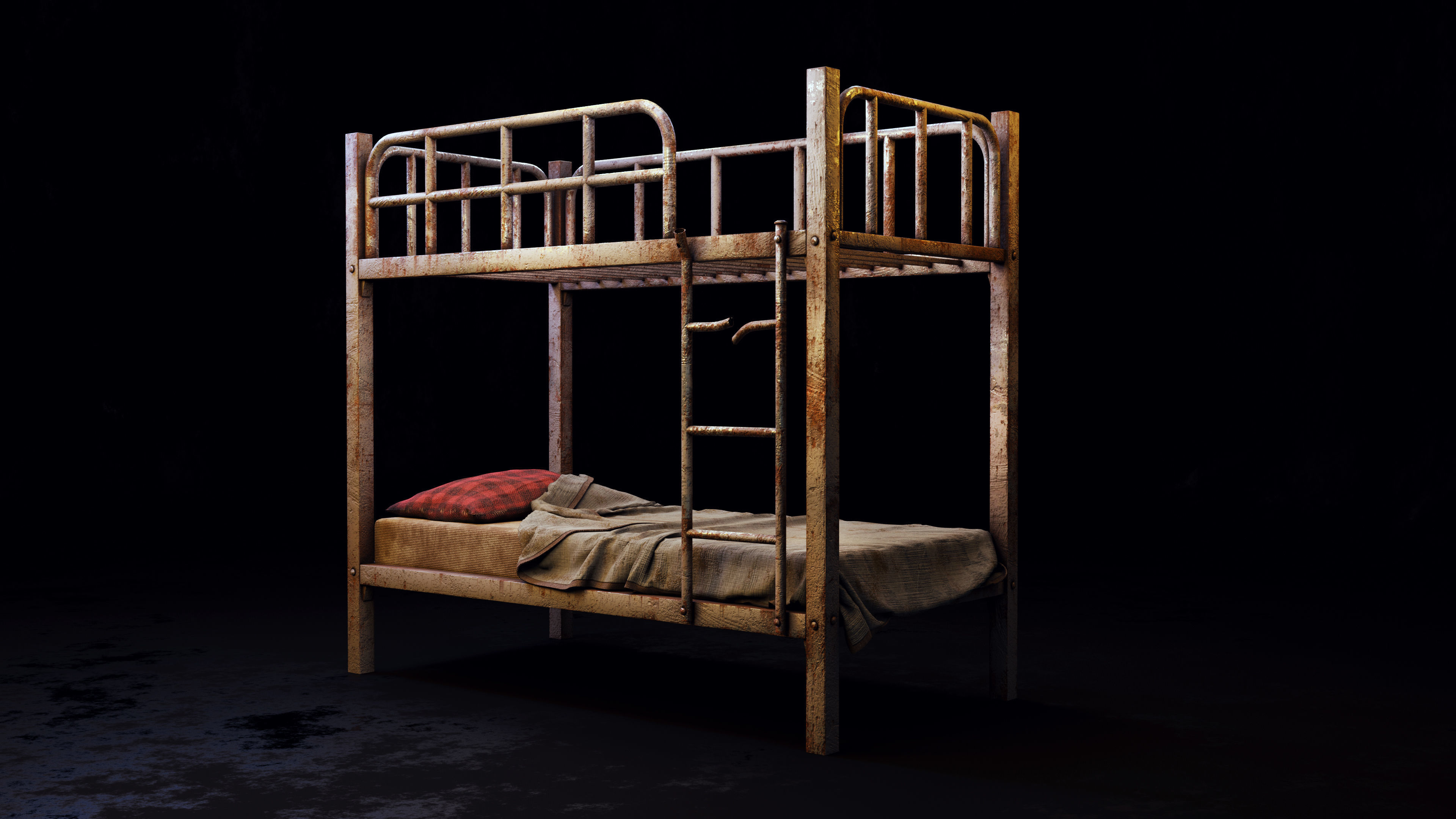 Childrens old Bed 3D model_2