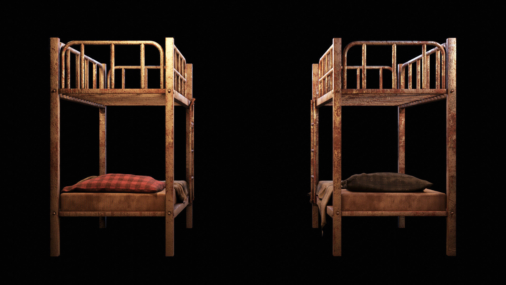Childrens old Bed 3D model_7