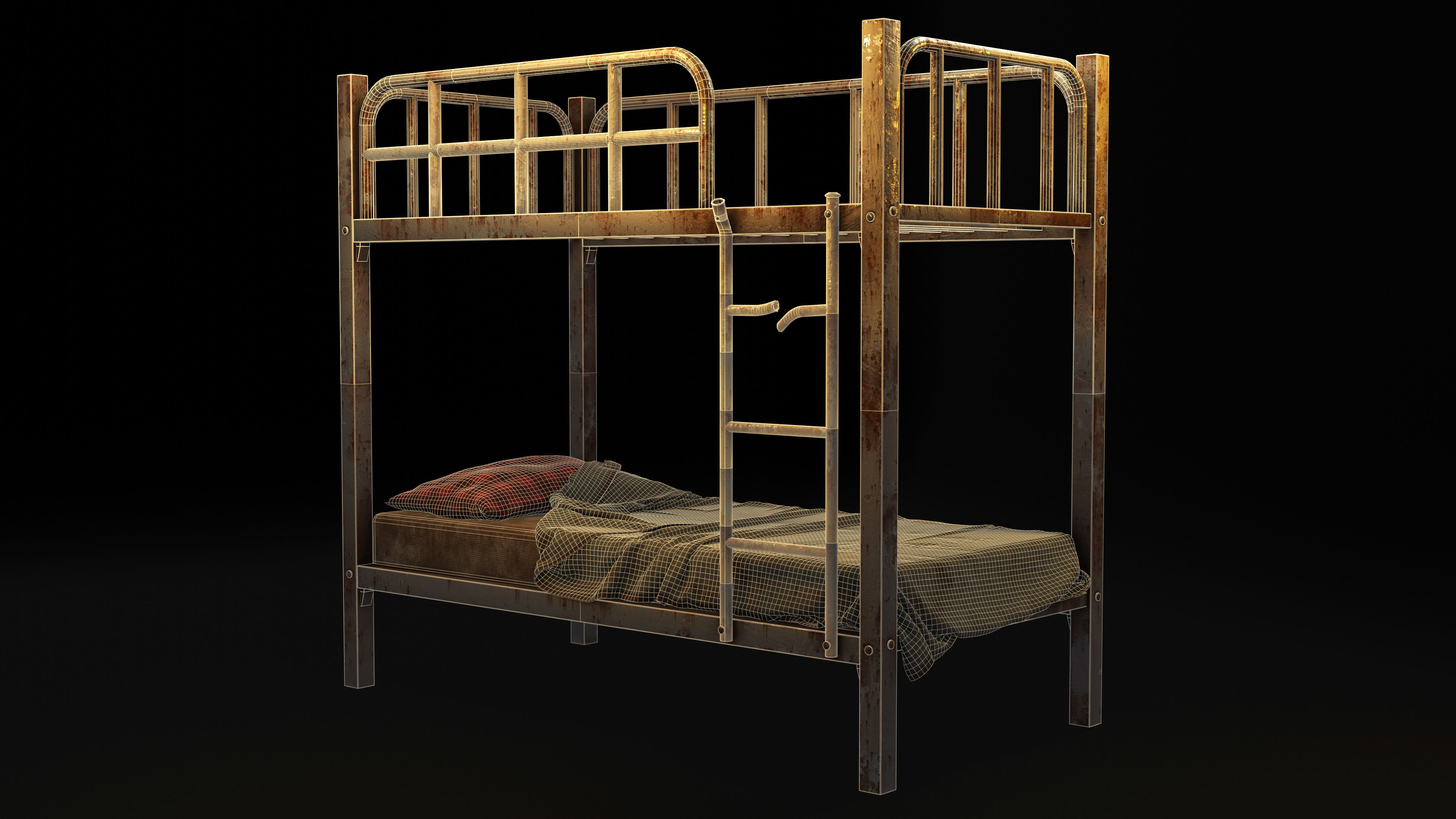 Childrens old Bed 3D model_4