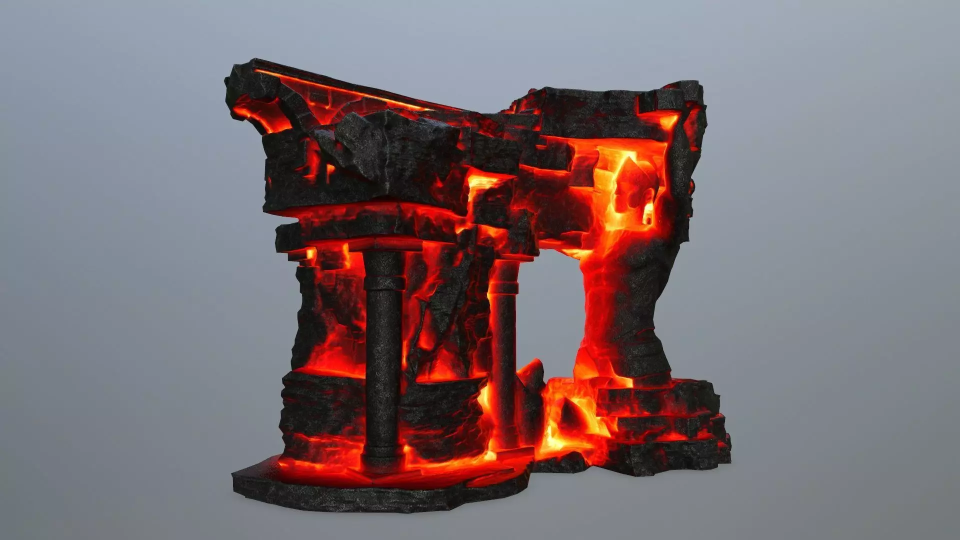 lava temple Low-poly 3D model