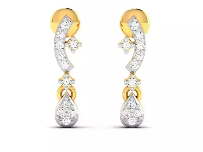 Earrings-2994 diamond drop earrings in gold