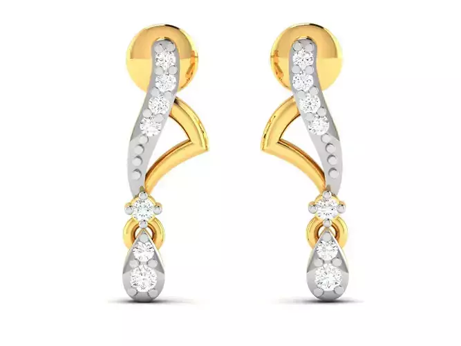 Earrings-2981 diamond dangle earrings in gold