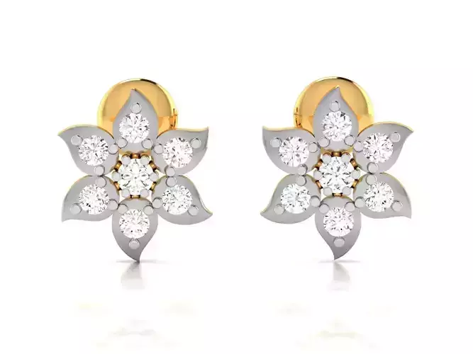 Earrings-2968 diamond stud earring gold