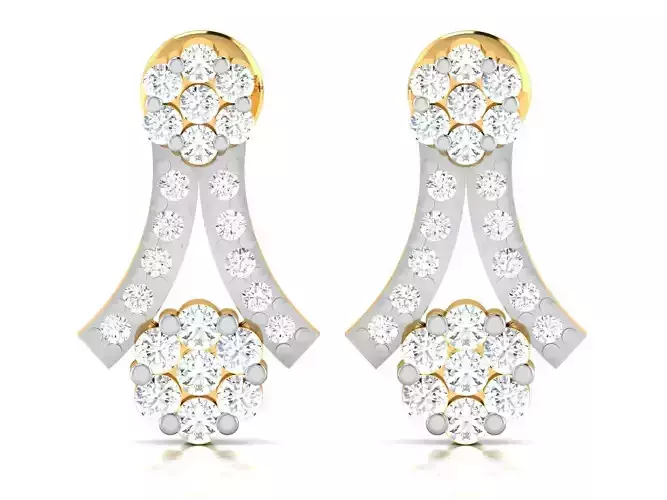 Earrings-2938 diamond earring gold