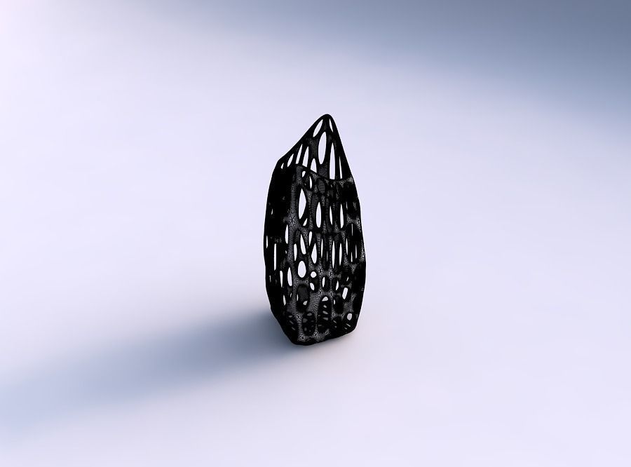 Vase double arc rectangle with smooth organic lattice 3D print model_5