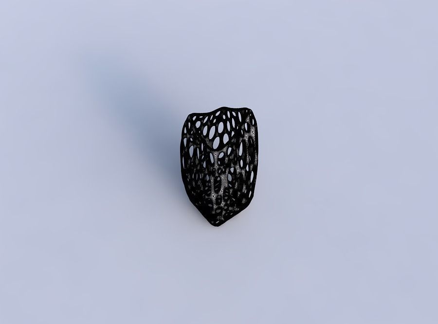 Vase double arc rectangle with smooth organic lattice 3D print model_6