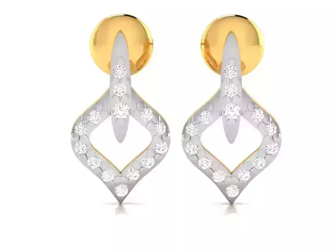 Earrings-2923 diamond earring gold