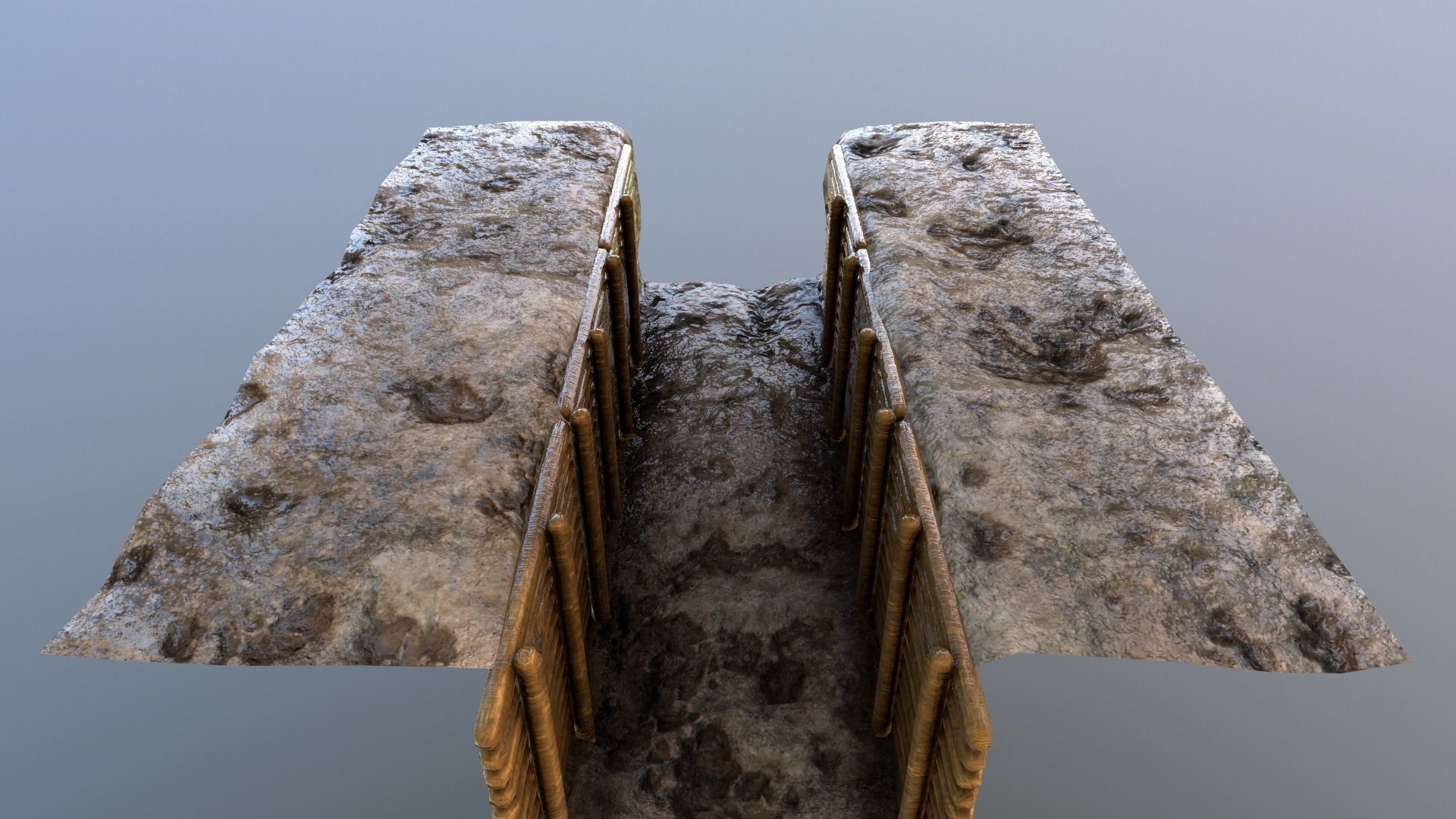 ww1 trench Low-poly 3D model_4