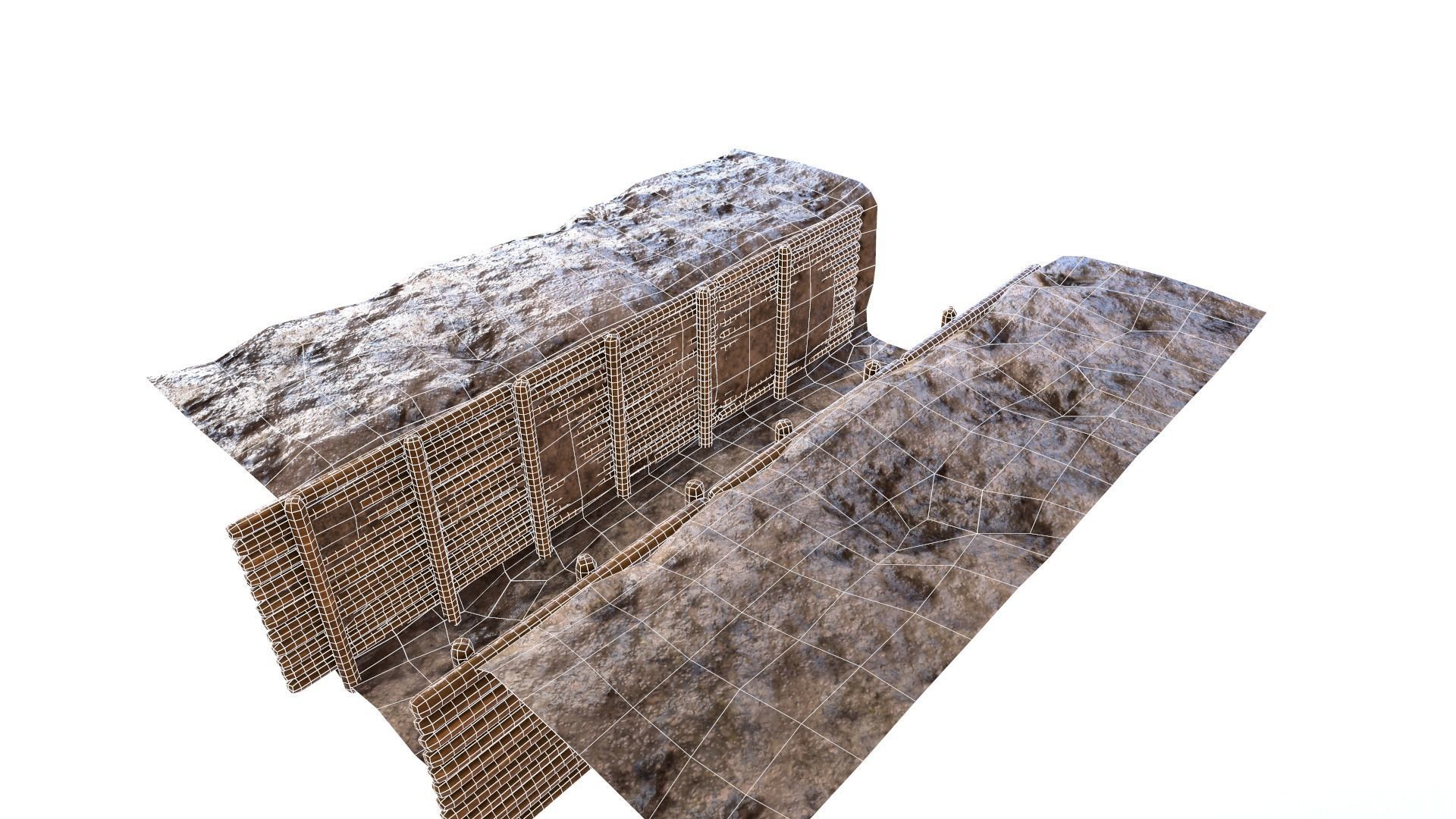 ww1 trench Low-poly 3D model_12