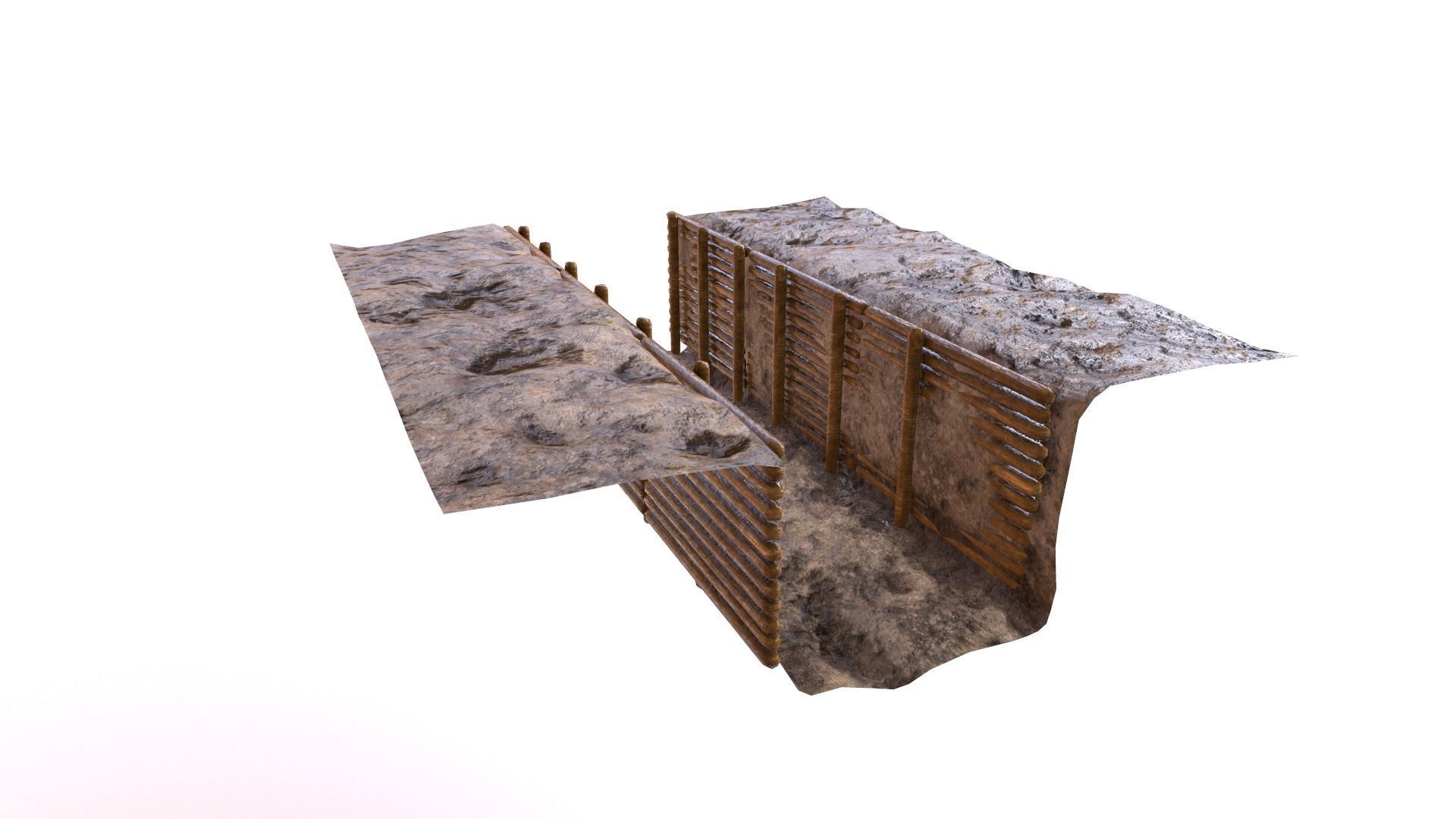 ww1 trench Low-poly 3D model_6