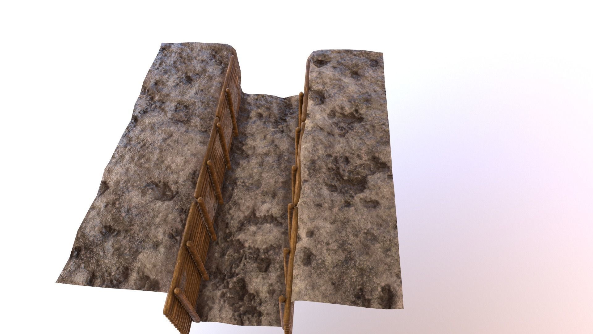 ww1 trench Low-poly 3D model_3