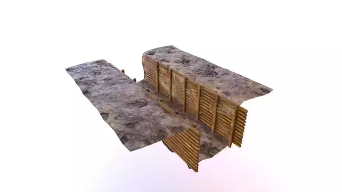 ww1 trench Low-poly 3D model