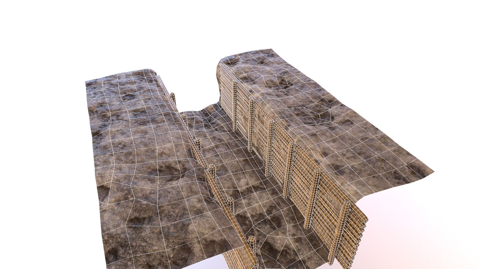 ww1 trench Low-poly 3D model_11