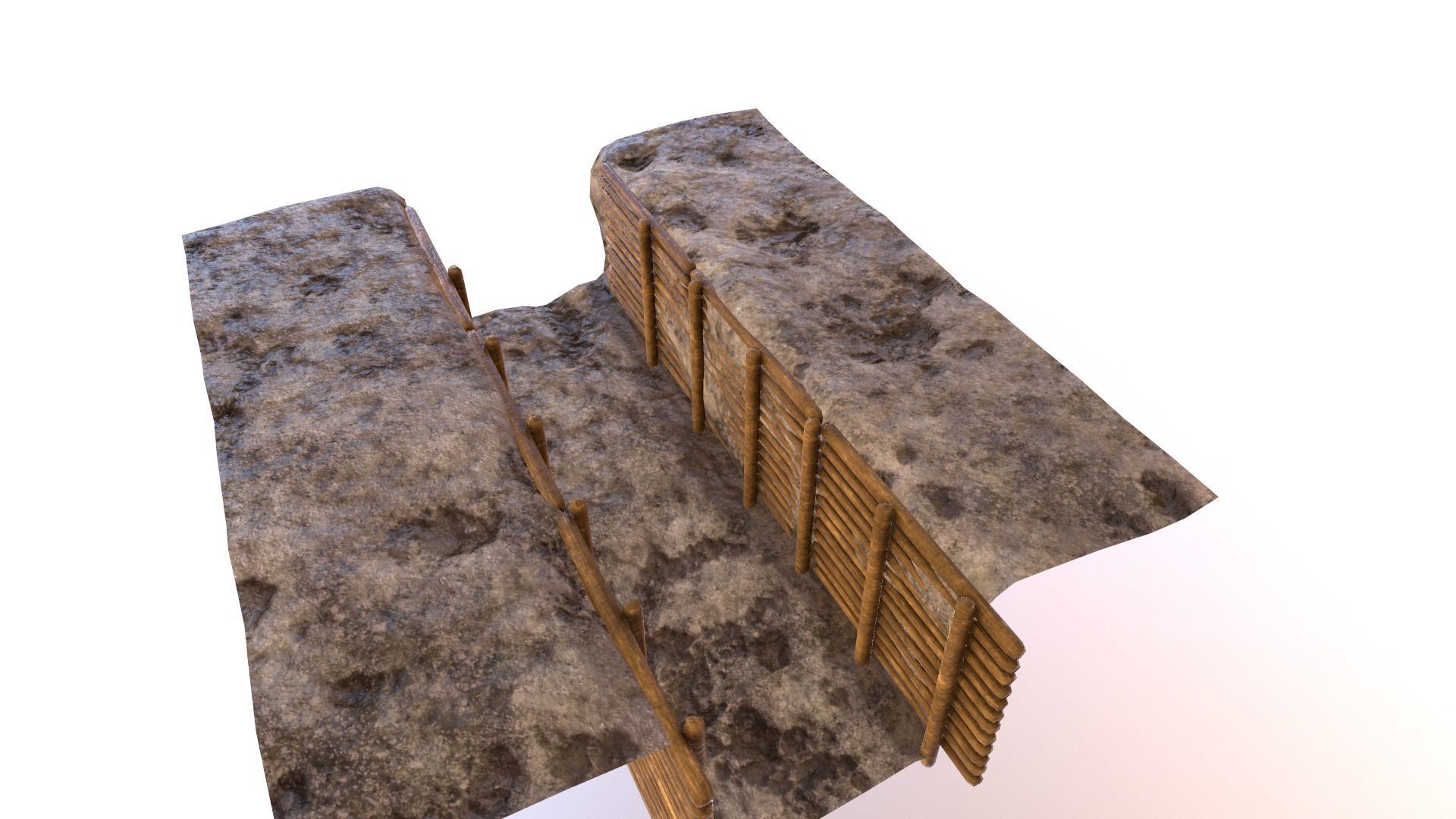 ww1 trench Low-poly 3D model_10