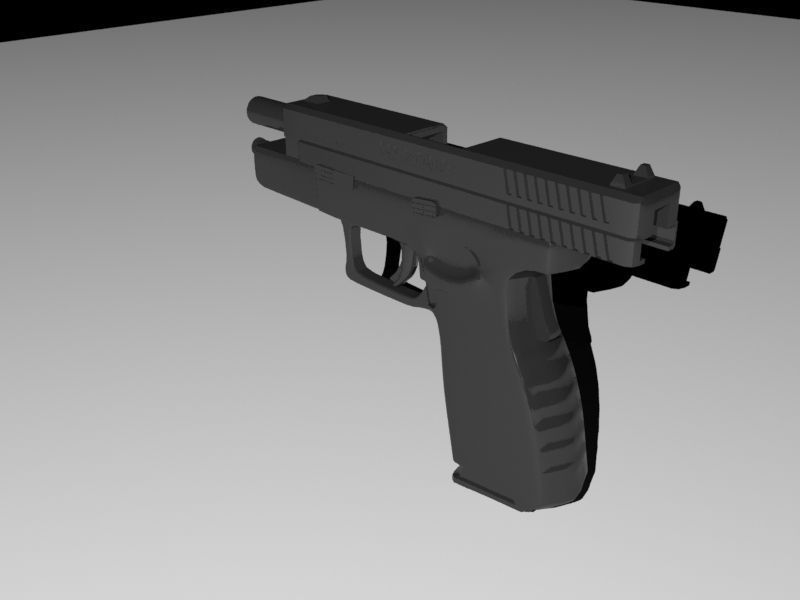 HS-2000 Croatian Pistol Free low-poly 3D model_1