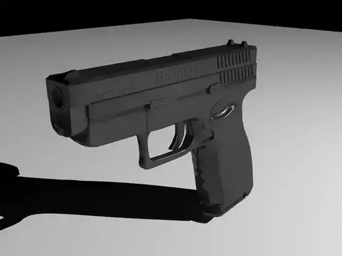 HS-2000 Croatian Pistol Free low-poly 3D model