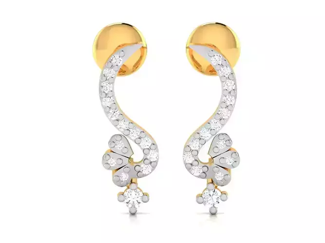 Earrings-2913 diamond earring gold