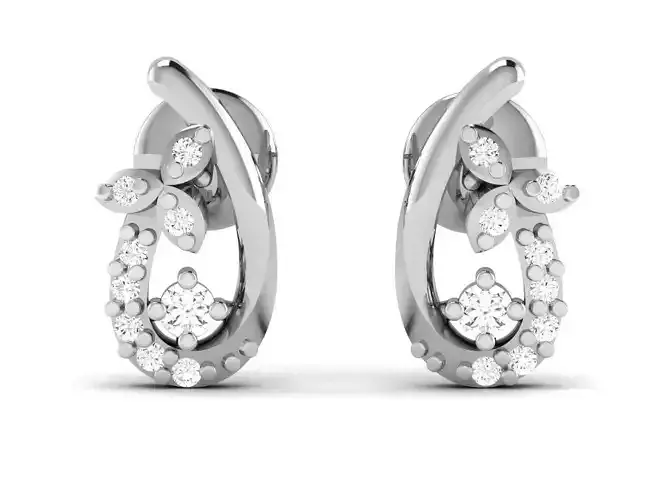 Earrings-2911 diamond stud earrings gold