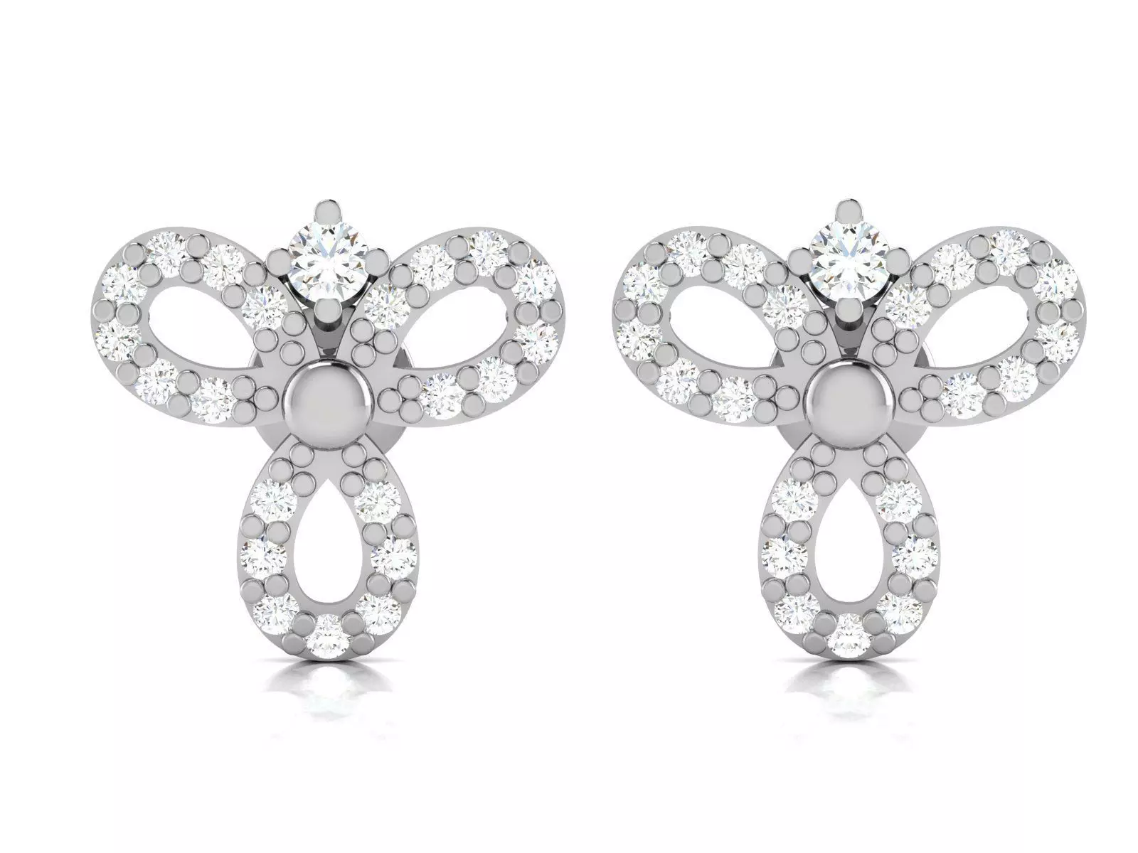 Earrings-2907 diamond stud earring 3D print model_0