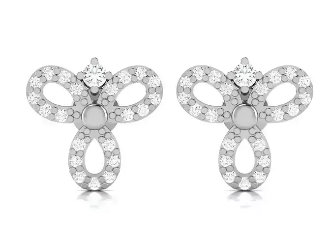 Earrings-2907 diamond stud earring 3D print model