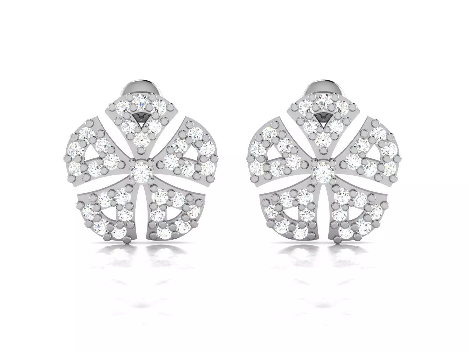 Earrings-2905 diamond stud earring 3D print model_0
