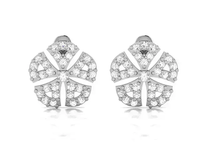Earrings-2905 diamond stud earring 3D print model