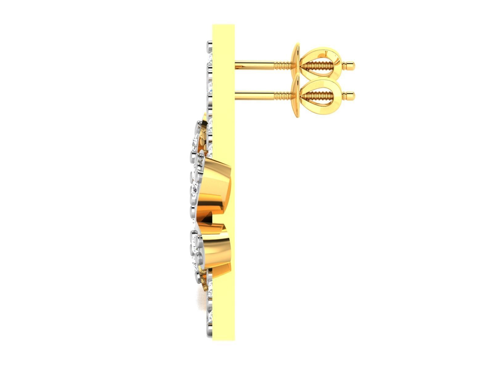 Earrings-2904 pair of earrings with diamonds in shape of tria... 3D print model_6