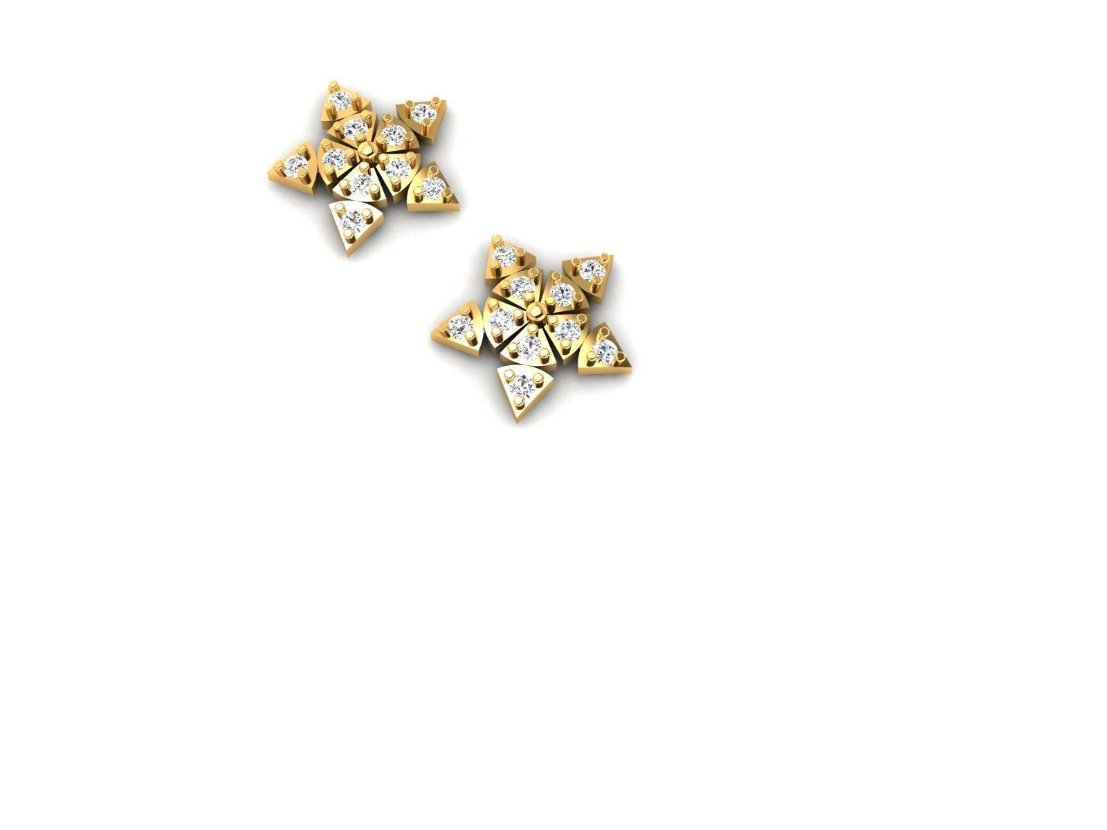 Earrings-2902 diamond earring gold 3D print model_8
