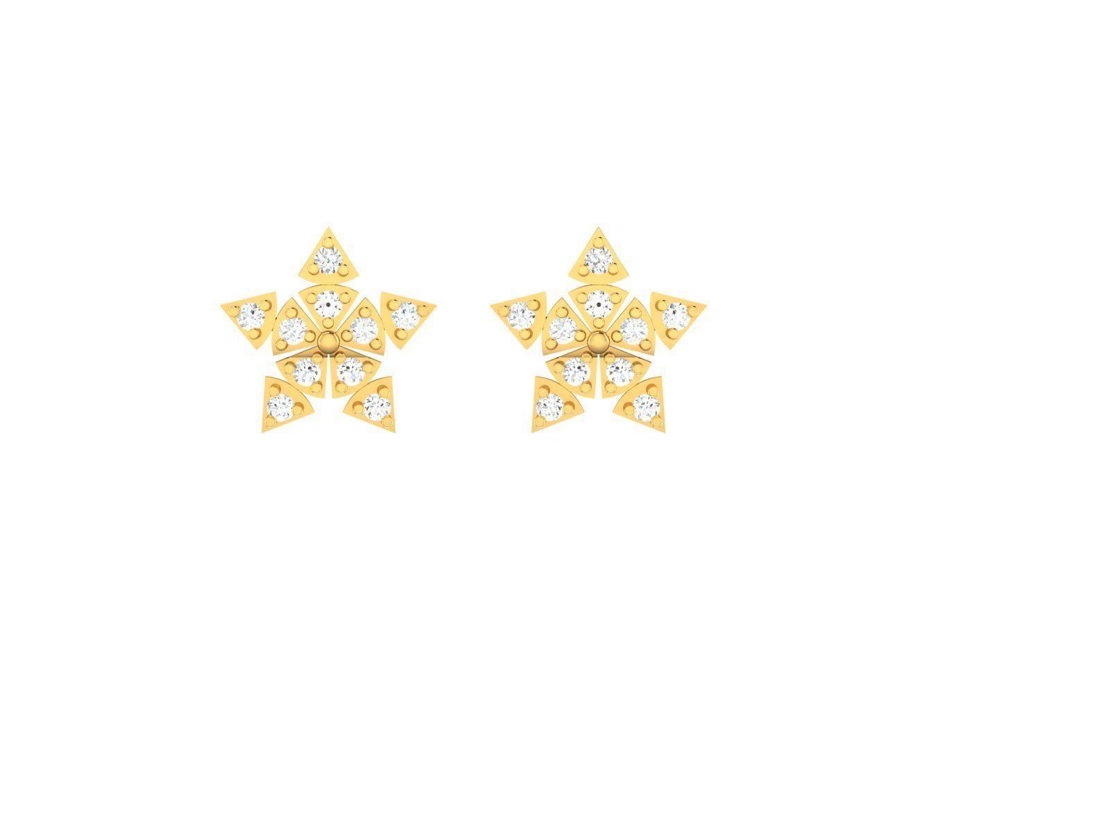 Earrings-2902 diamond earring gold 3D print model_10