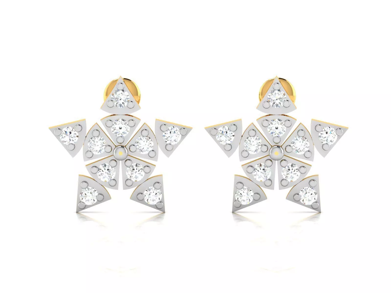 Earrings-2902 diamond earring gold 3D print model_0