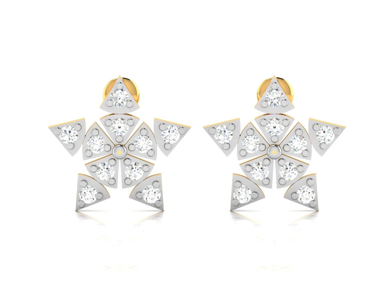 Earrings-2902 diamond earring gold 3D print model_4