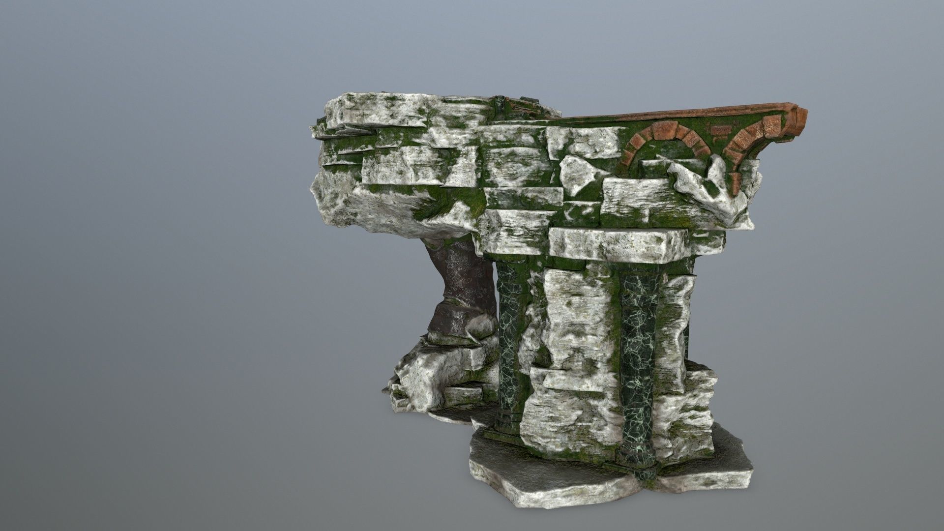 old temple  Low-poly 3D model_6