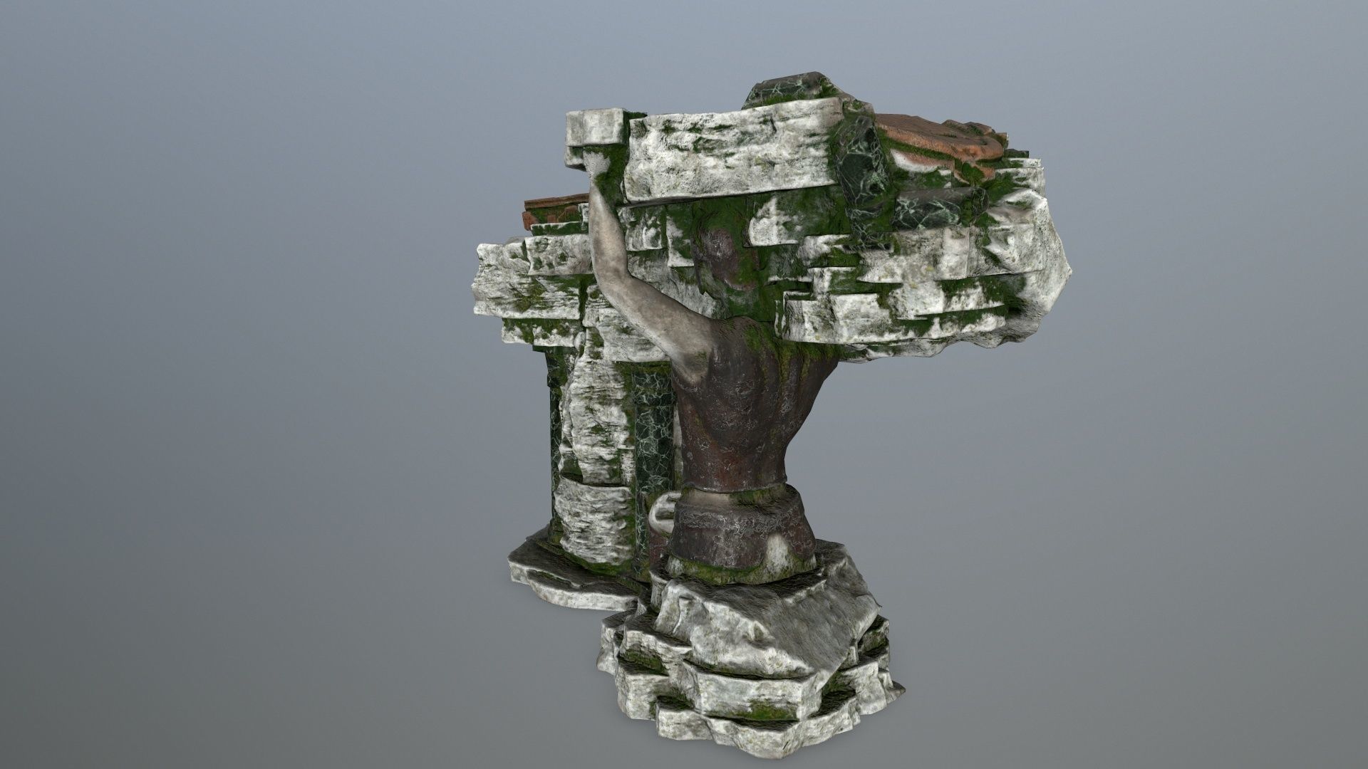 old temple  Low-poly 3D model_3